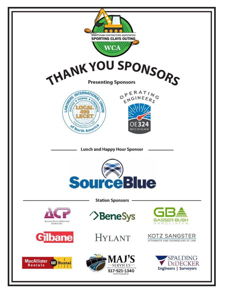 Thank you SPONSORS Sporting Clays Outing Flyer Thank you SPONSORS Sporting Clays Outing Flyer
