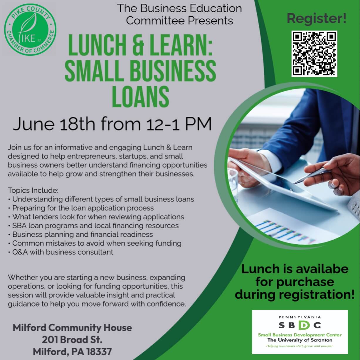 Lunch &amp; learn small business loans