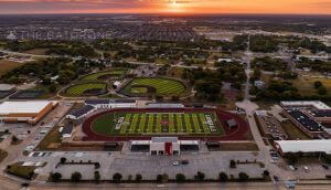 Melissa sunset over the old high school football field & Zadow park baseball fields