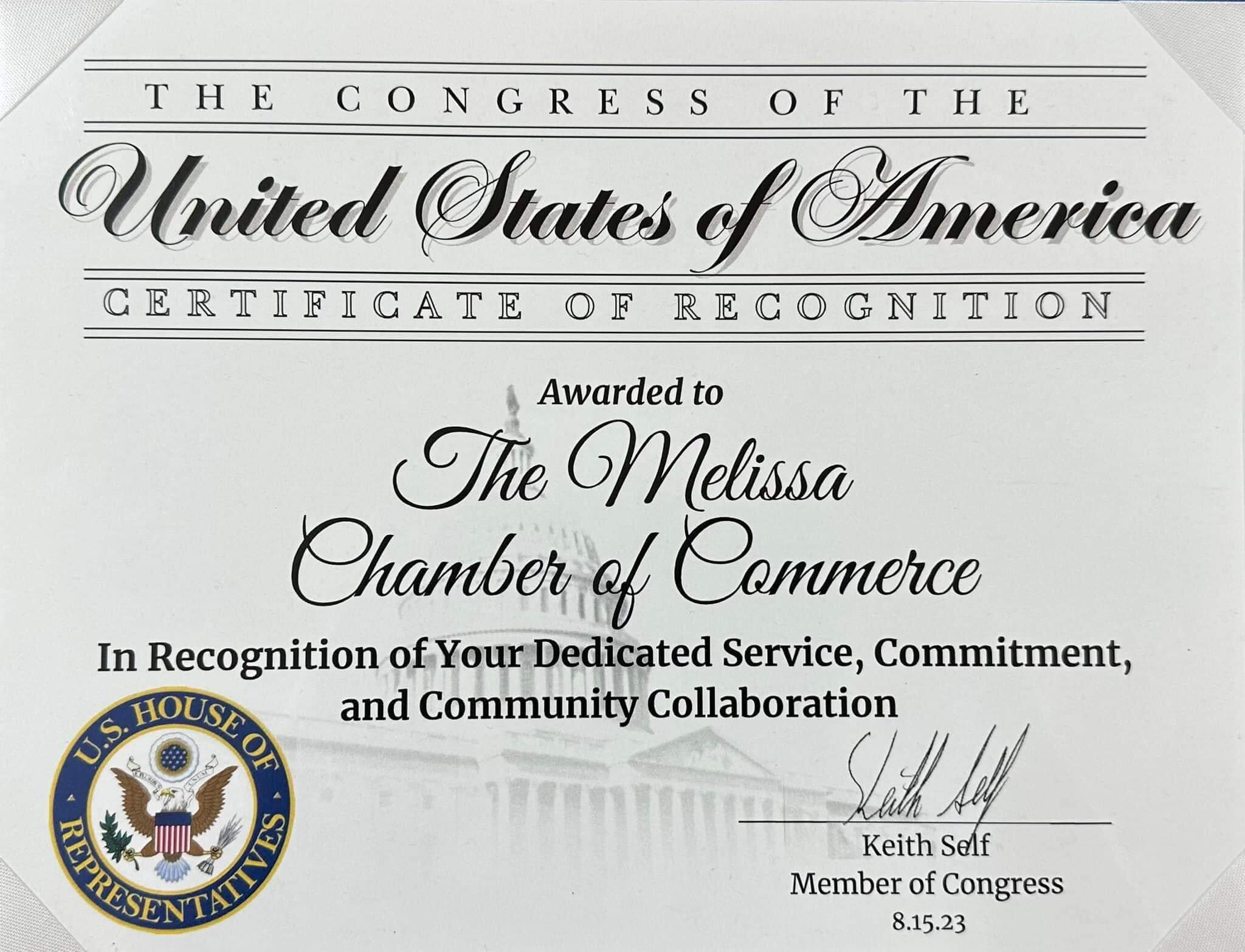 Congressional Certificate