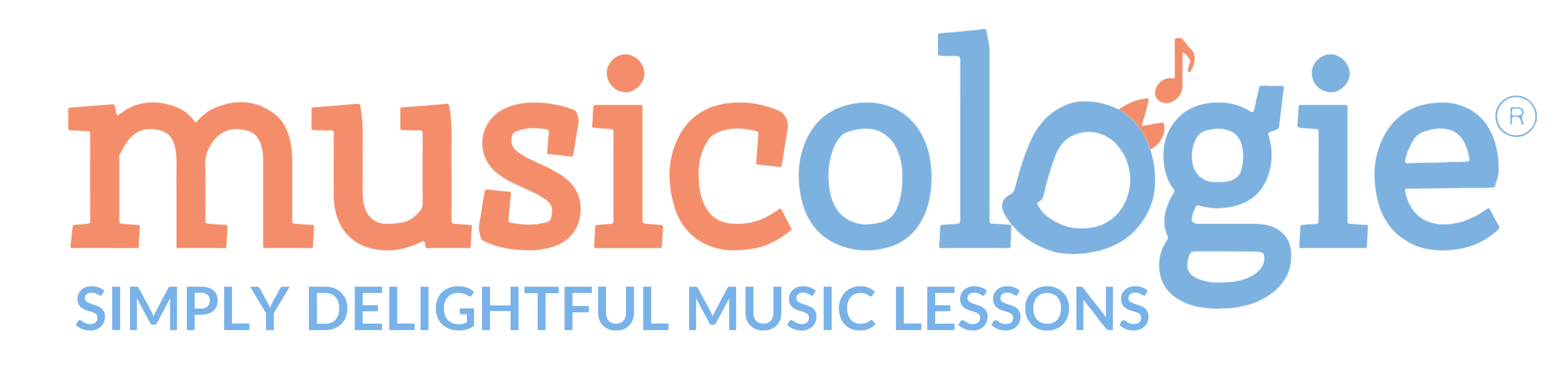 Musicologie Logo with Tagline - Light Blue