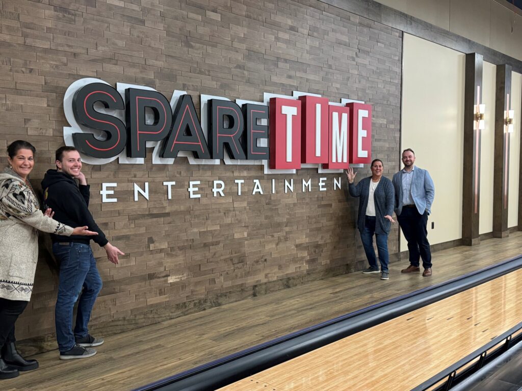 Our staff &amp; Board members enjoy a member visit to Spare Time Entertainment 
