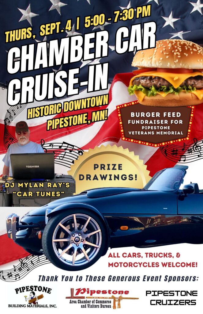 Chamber Car Cruise-In 2025-09-04 - Downtown PVM - PC - PBM - Pipestone Area Chamber of Commerce