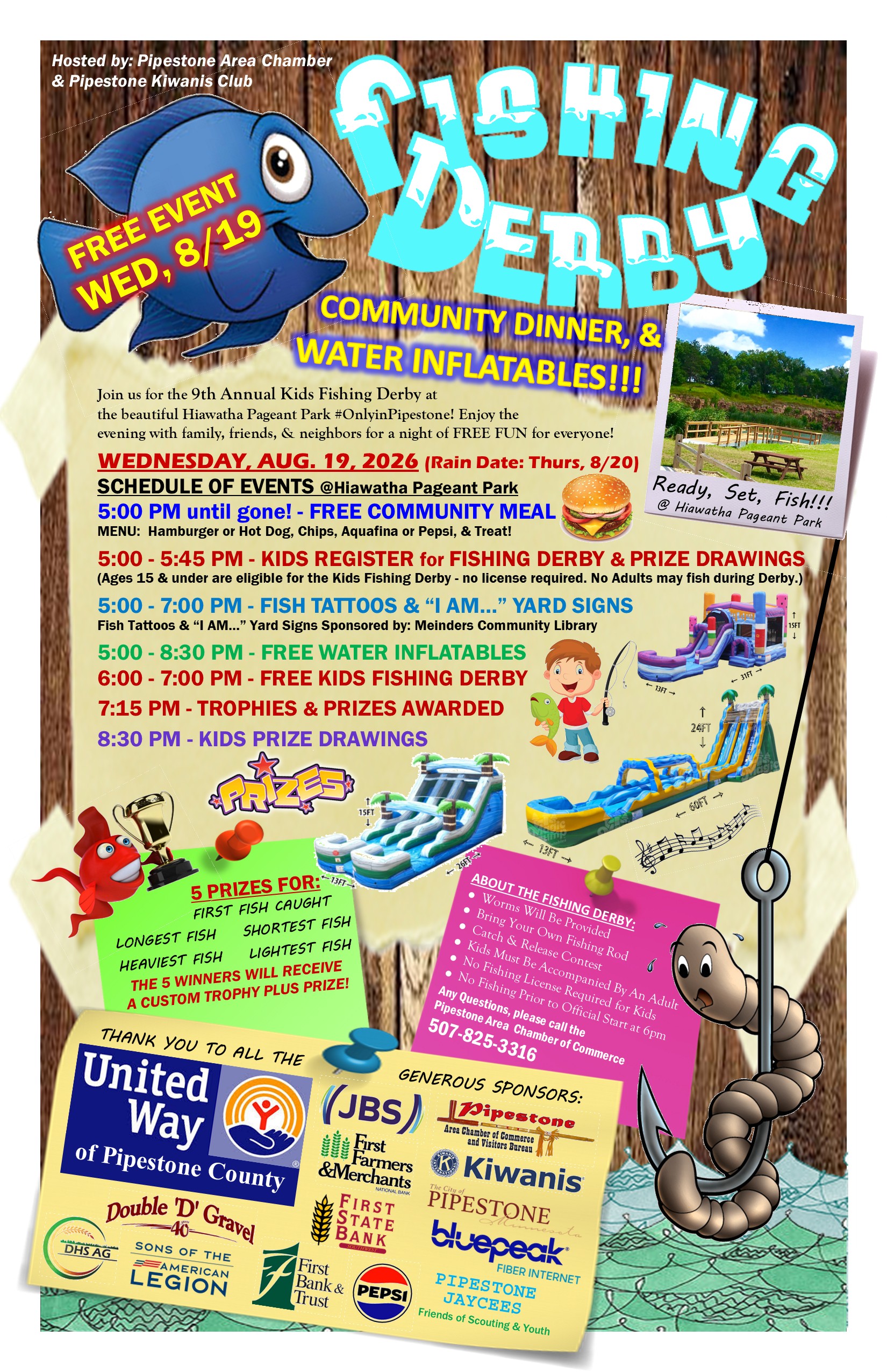 2026 Fishing Derby Poster with Schedule of Events