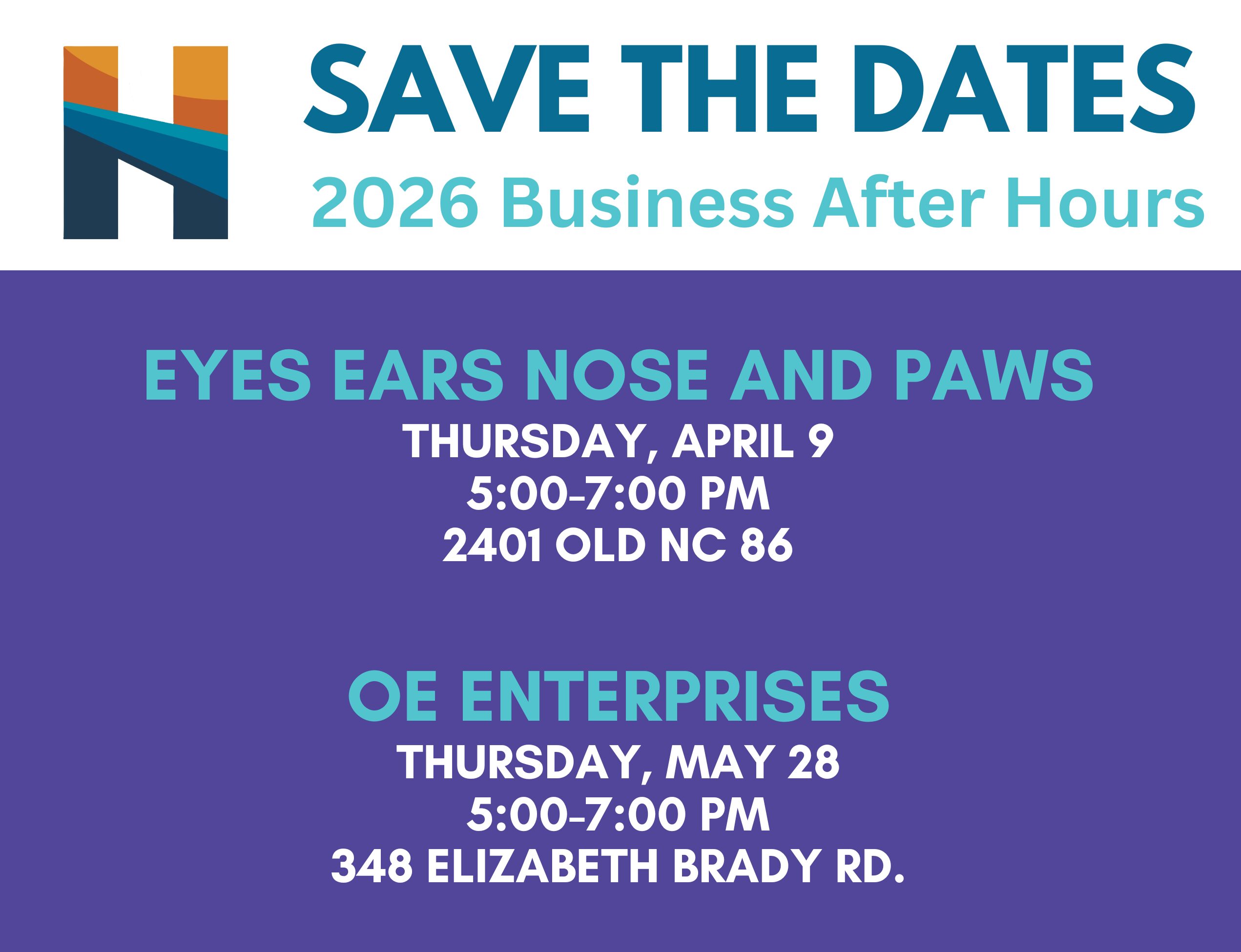 Business After Hours 2026 save the dates 3