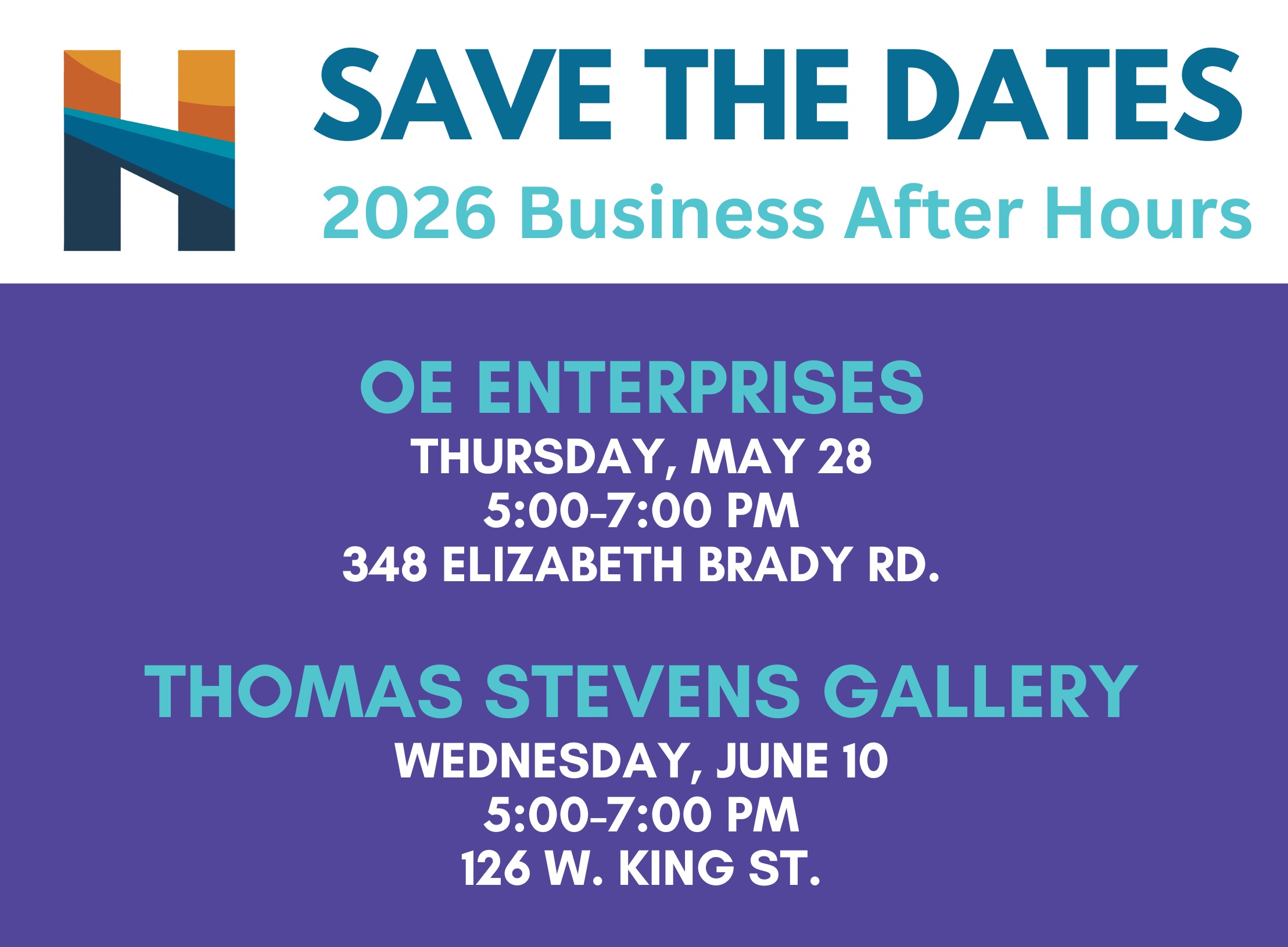 Business After Hours 2026 save the dates - 1