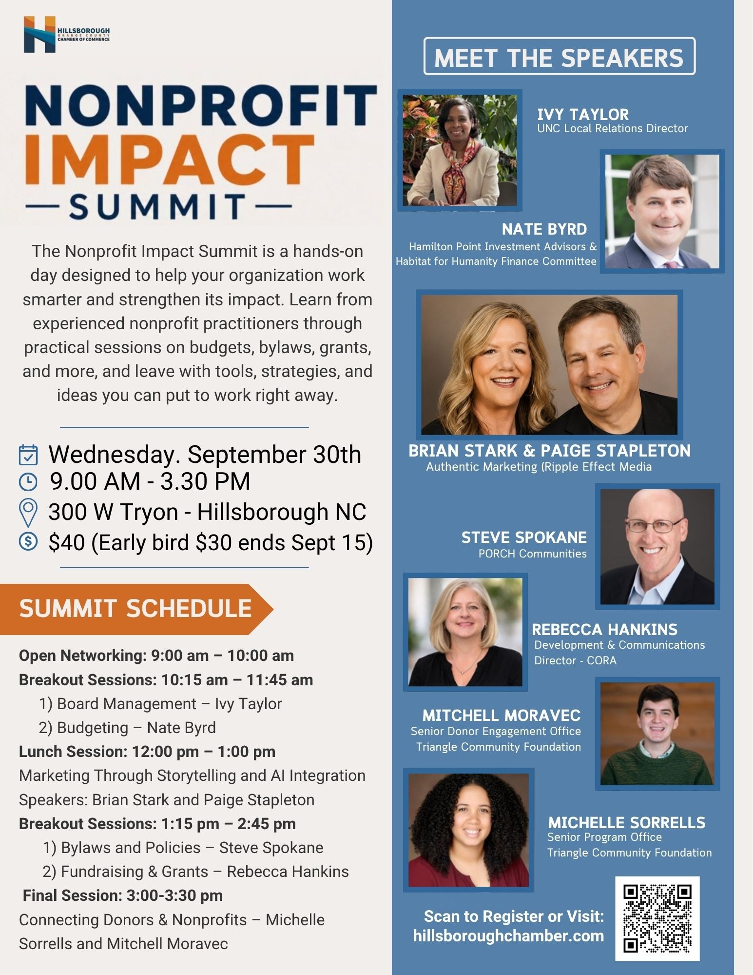 Nonprofit Summit One Pager with headshots