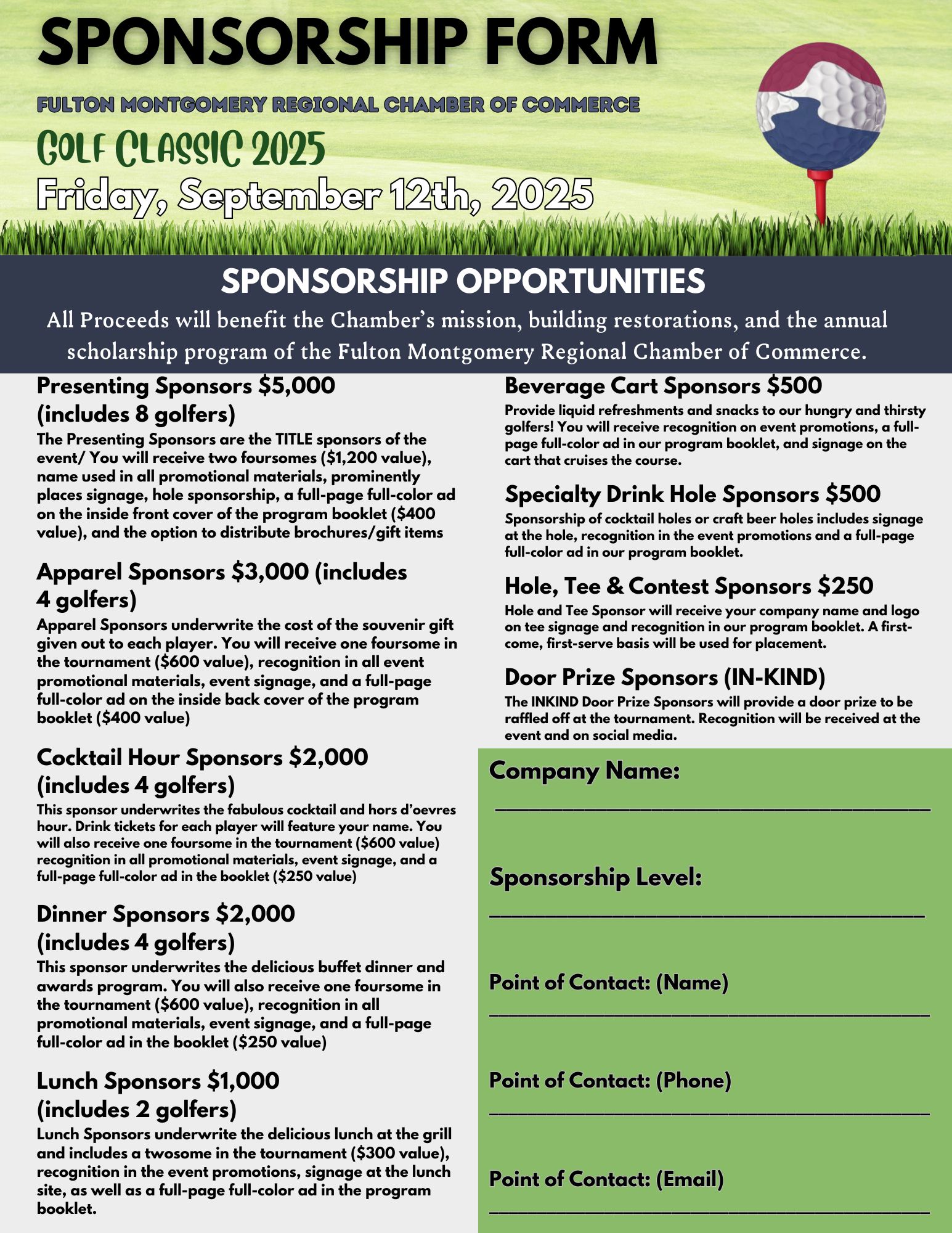 2025 FM Golf Classic Sponsorship updated