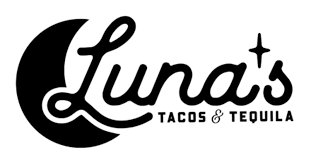 Half moon with words saying Luna's Tacos & Tequila