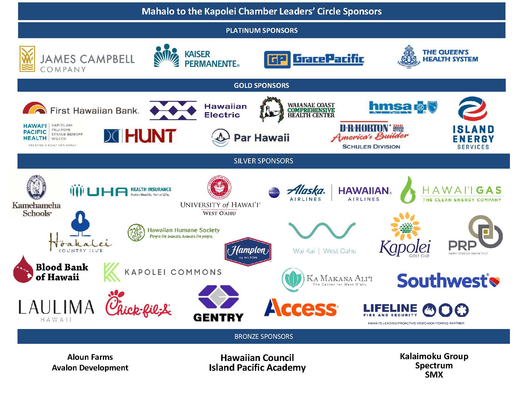 MAHALO TO OUR SPONSORS (01282026)