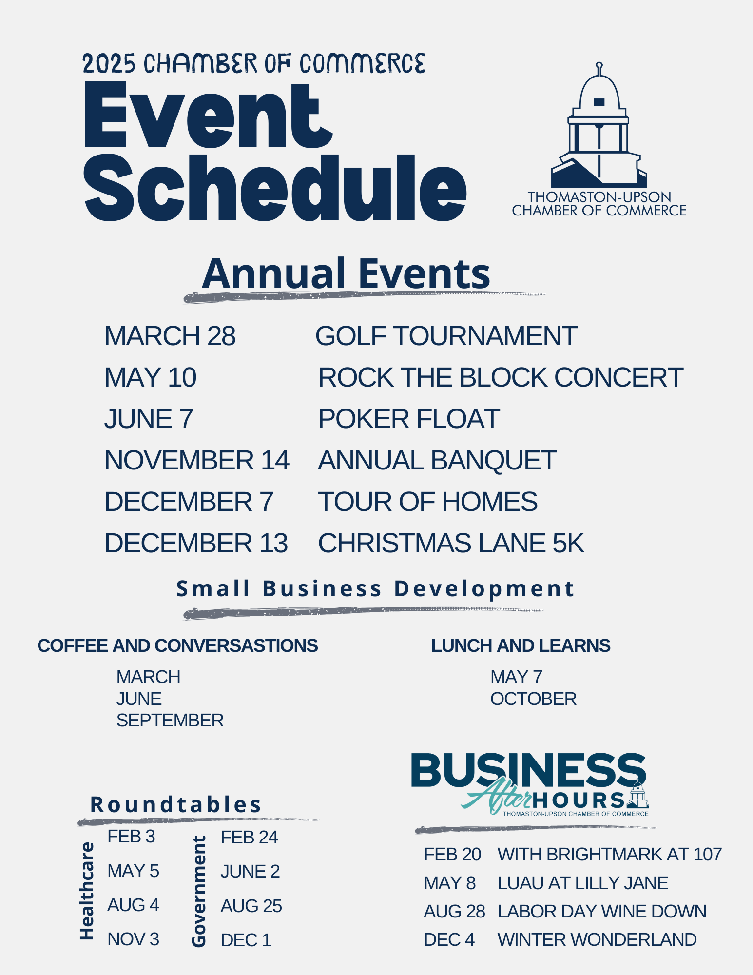 2025 Events Schedule