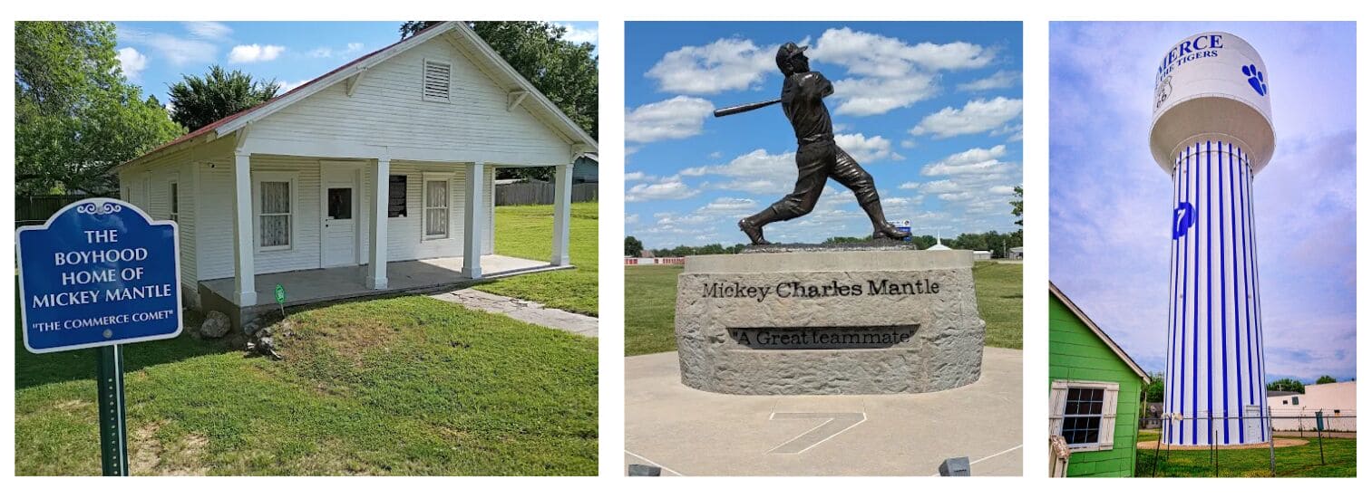 Mickey Mantle's Childhood home and statue