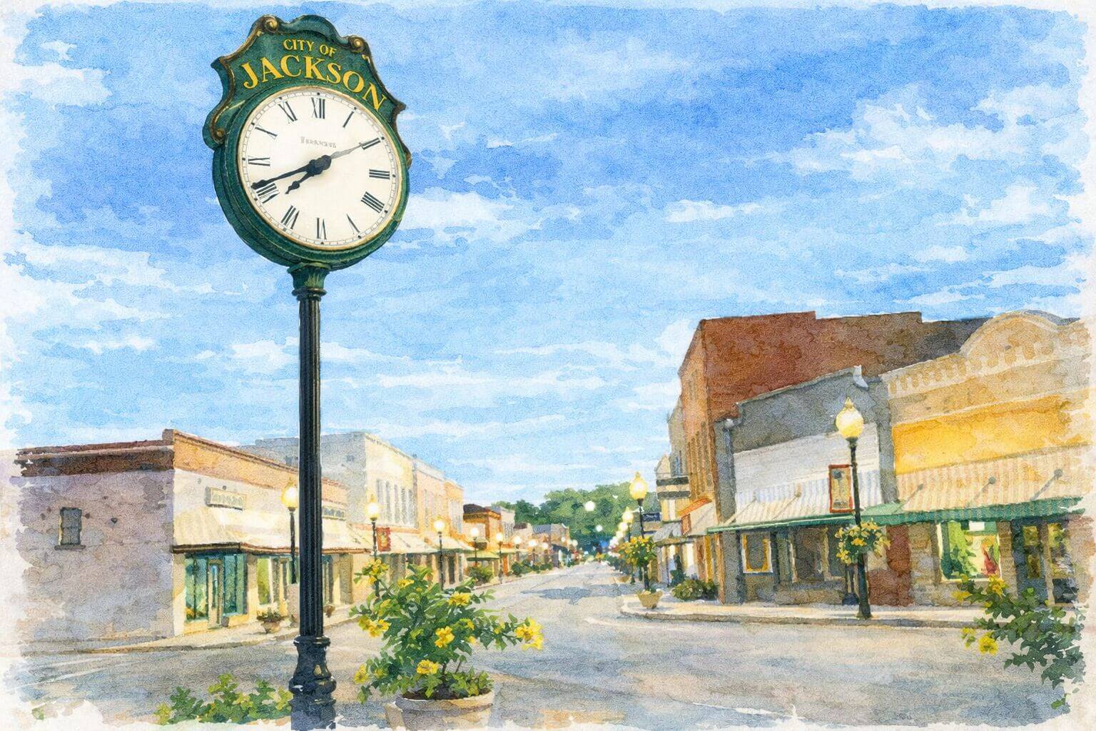 Downtown Jackson Watercolor
