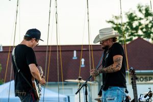 band members on stage