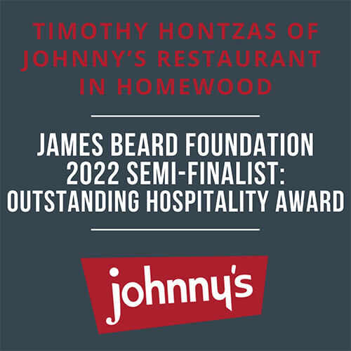 Johnny's is James Beard Foundation 2022 Semi-Finalist Outstanding Hospitality Award