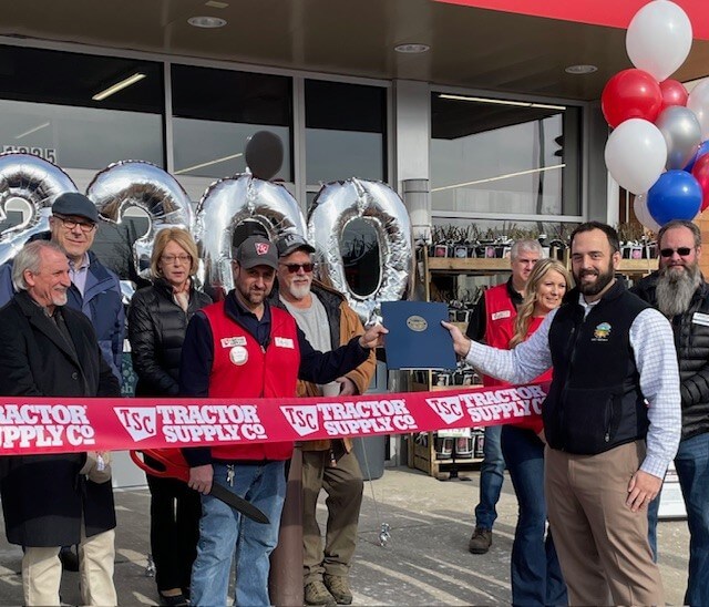 Tractor ribbon cutting