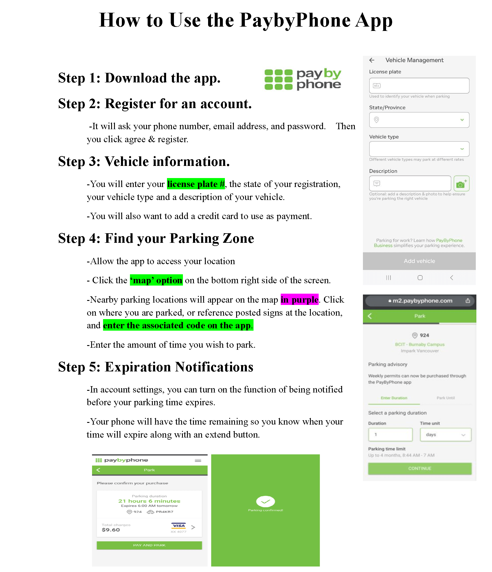 Pay by Phone Info Sheet