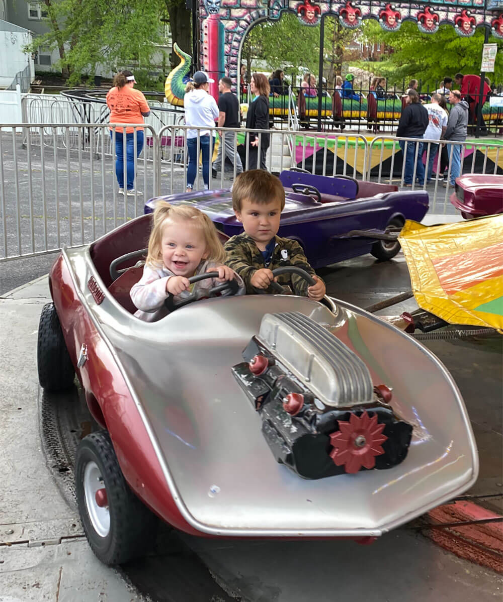 Girl & Boy on Kiddie Ride