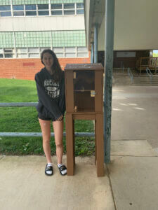 Free Little Library from members of Richard Montgomery National Honour Society (Gabby pictured plus Nandi, Nicholas, Katherine, and Ellie) installed 08-24-2023 (2)