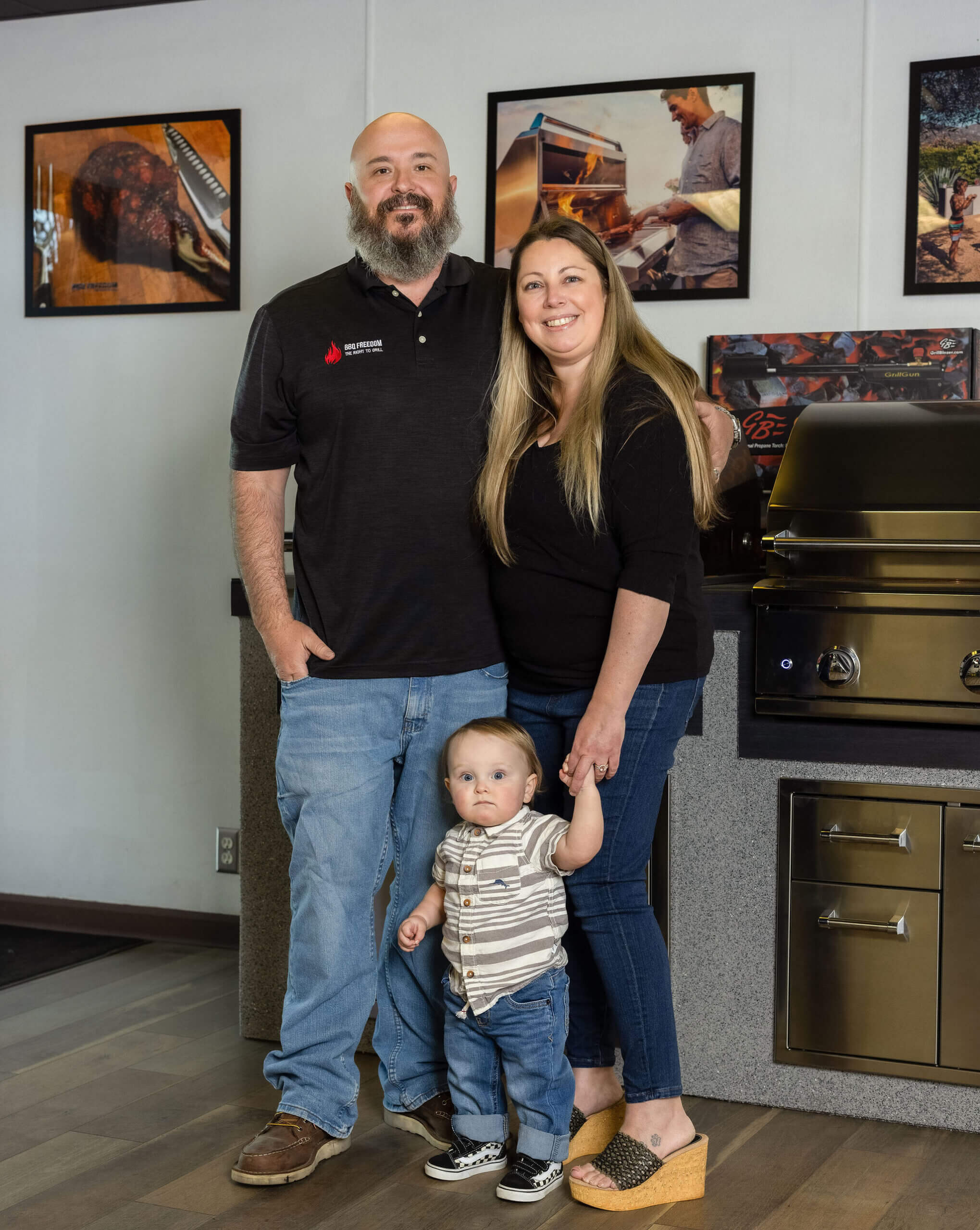 Kurt Blaker, Owner of BBQ Freedom, and his family