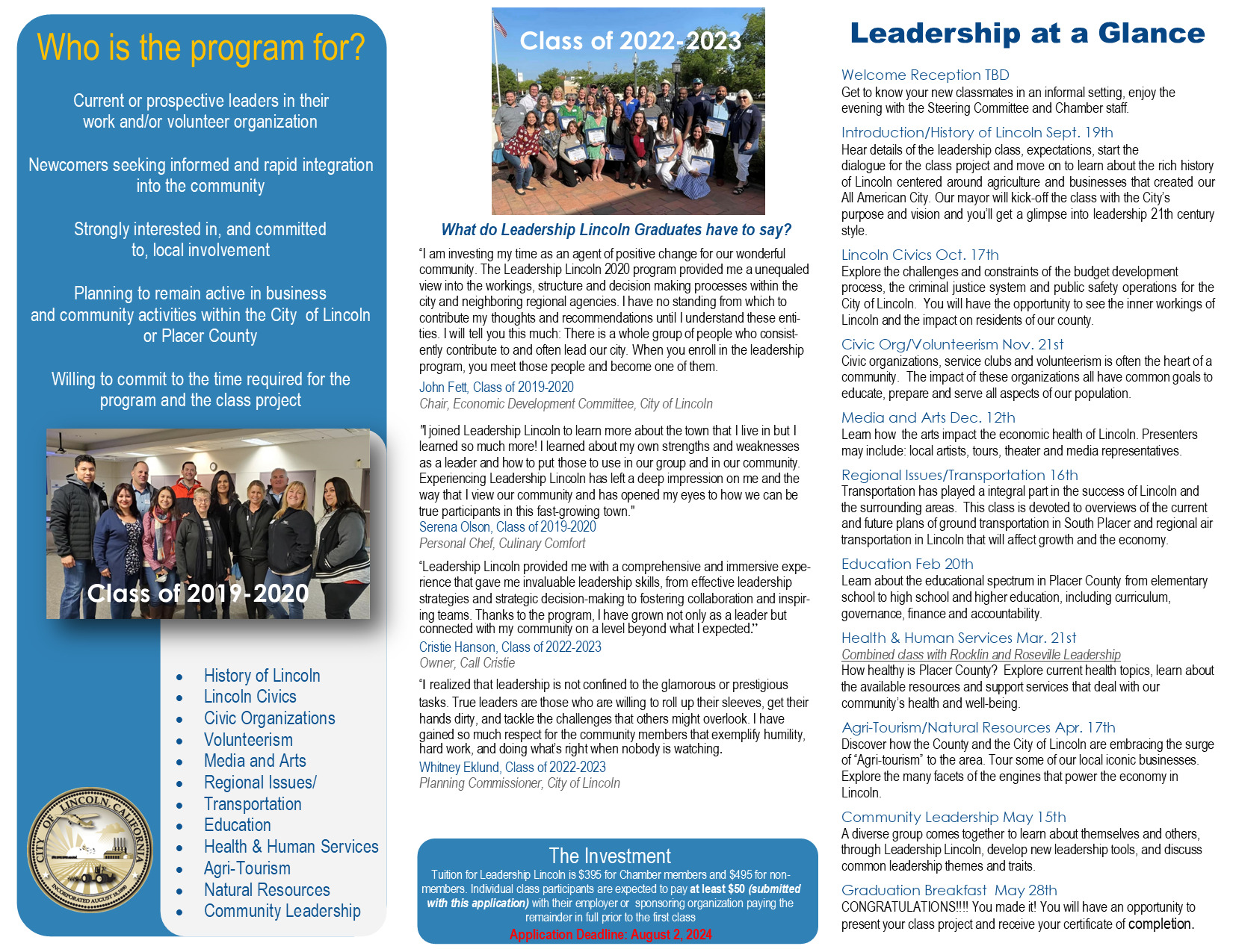 Leadership Lincoln 2024-2025 Brochure