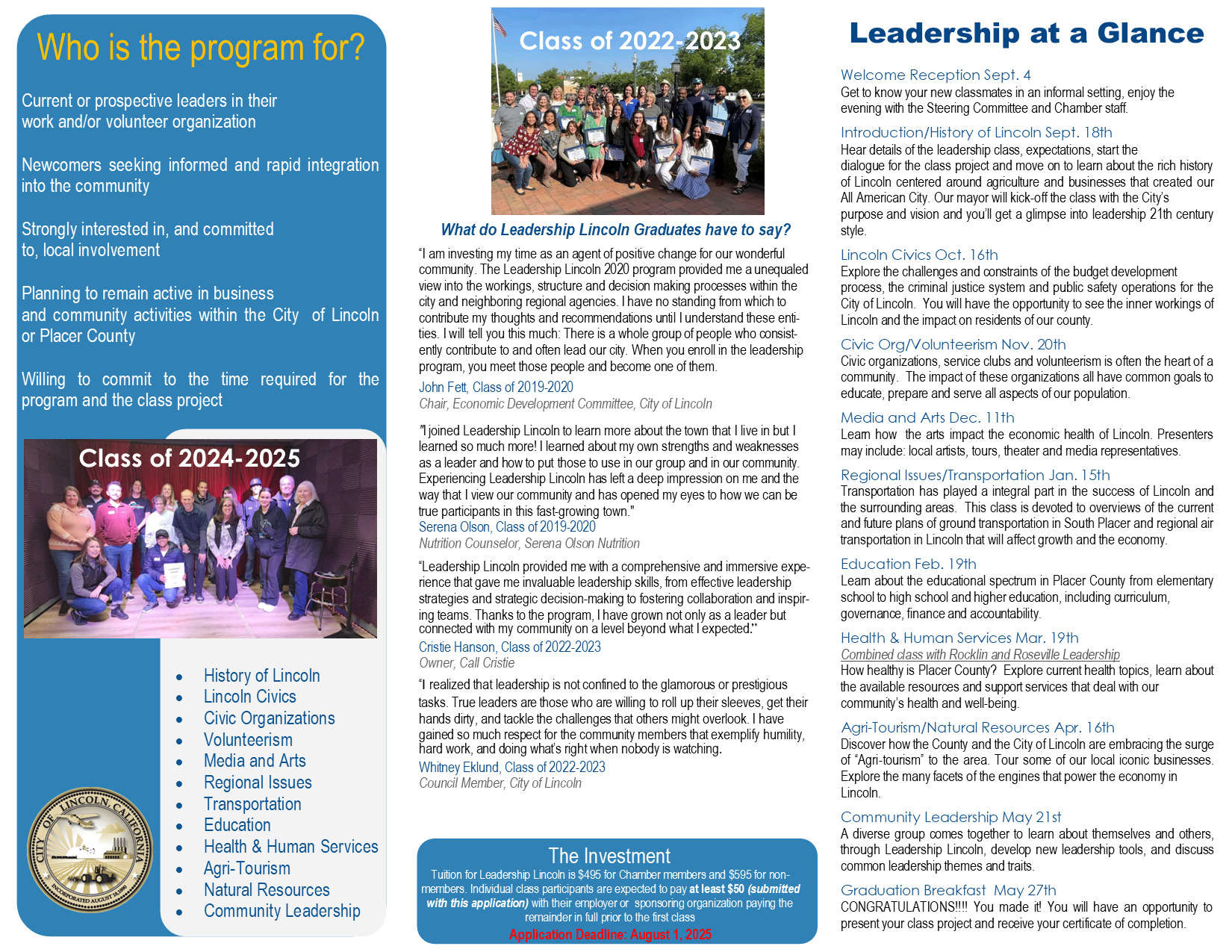 Leadership Lincoln 2025-2026 Brochure Leadership Lincoln 2025-2026 Brochure