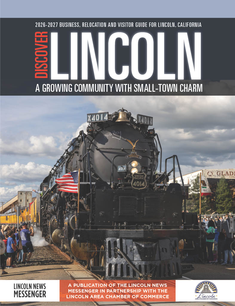 Cover page of Discover Lincoln Magazine with picture of Big Boy Train
