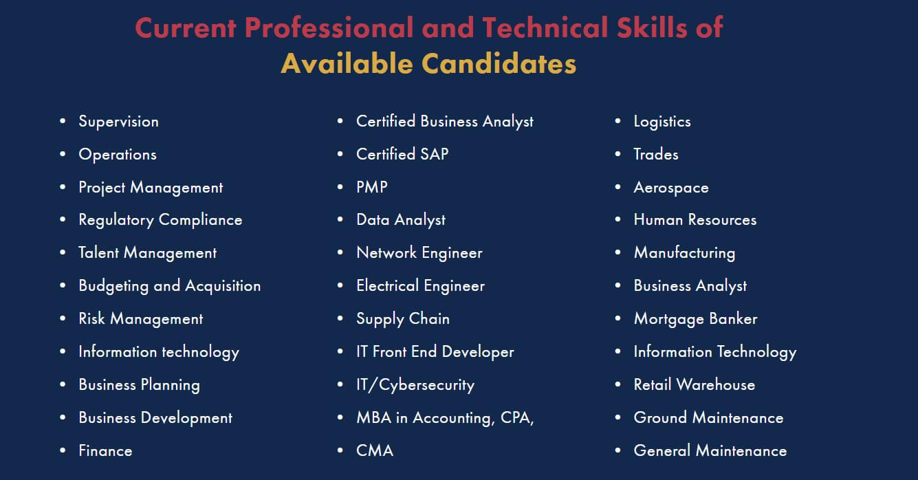 skills on veteran candidates