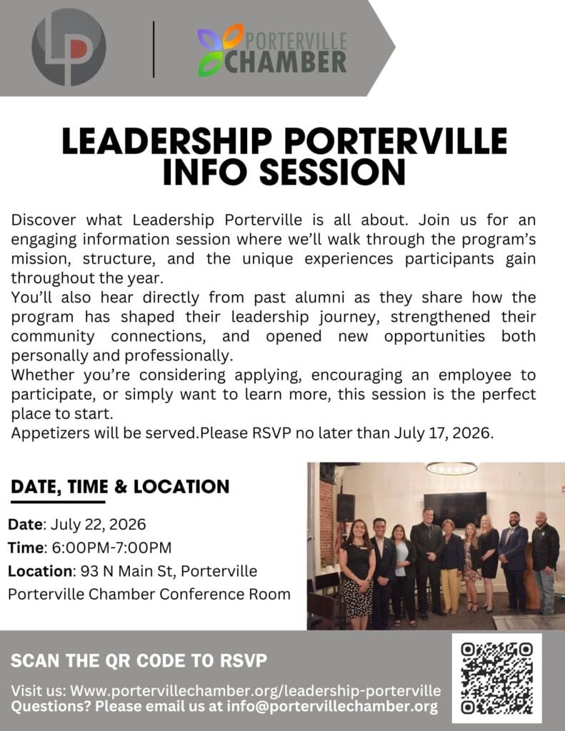 Leadership Porterville Info Session Flyer