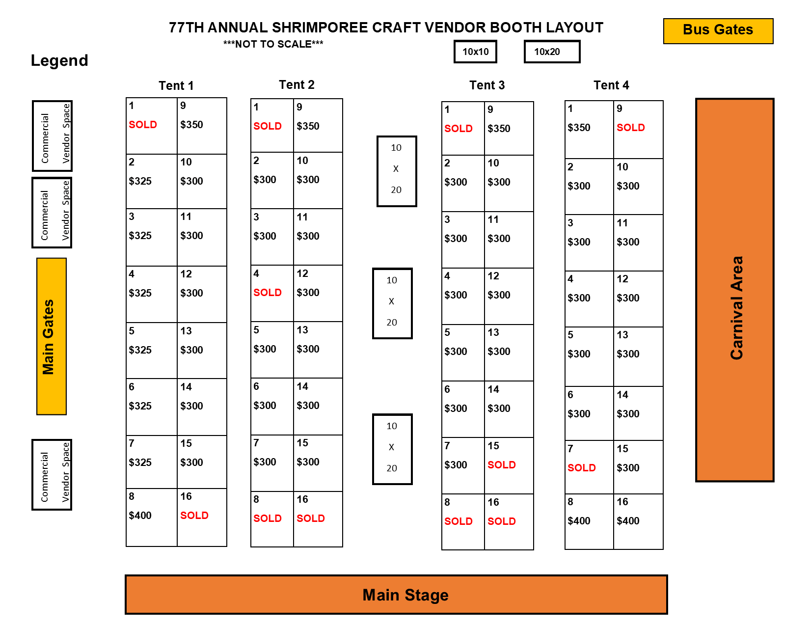 2025 Available Craft Vendor Booths Layout 6.9.25 2025 Available Craft Vendor Booths Layout 6.9.25