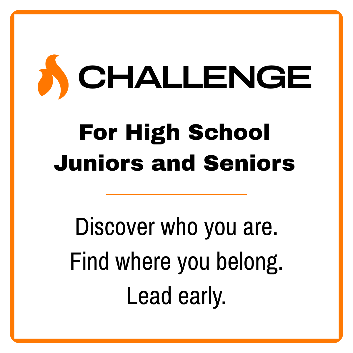 For High School Juniors and Seniors