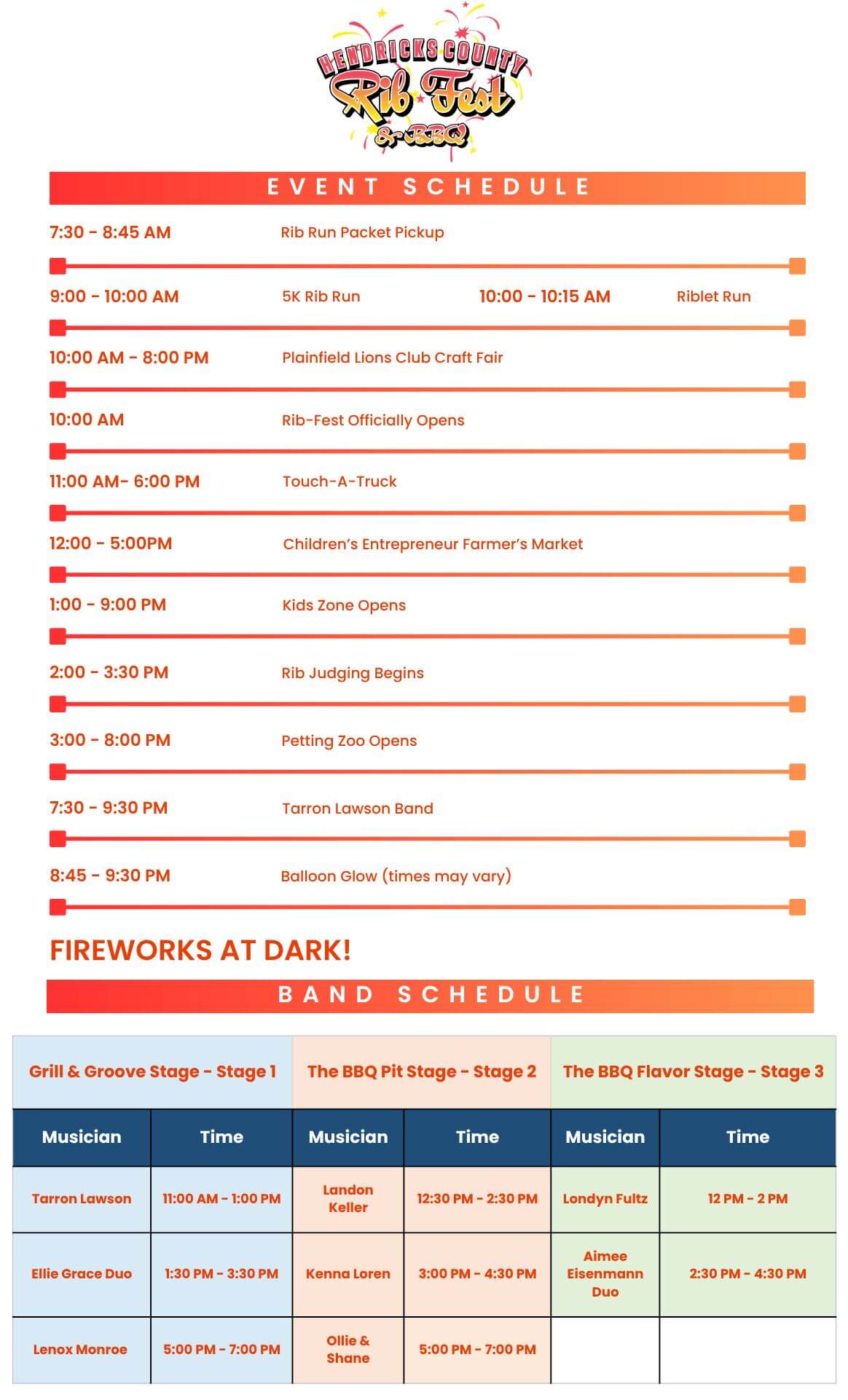 EVENT SCHEDULE &amp; MAP HALF SHEET