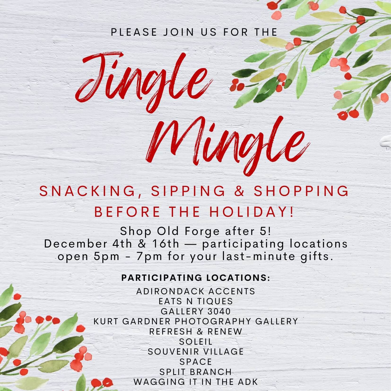 Old Forge Jingle Mingle 12.16