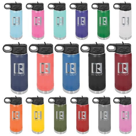 Insulated 20oz Water Bottle with Straw Cap