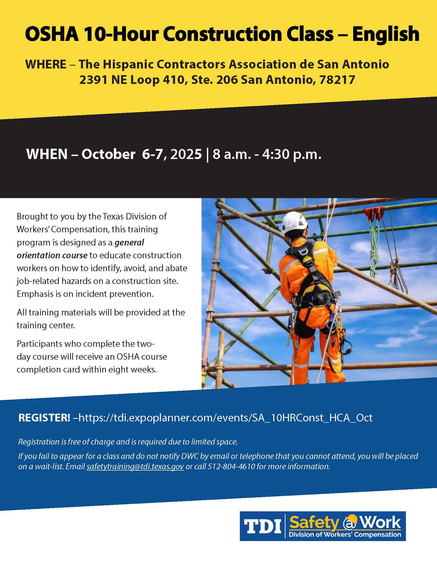 SA-HCA English 10HR Construction October 6-7