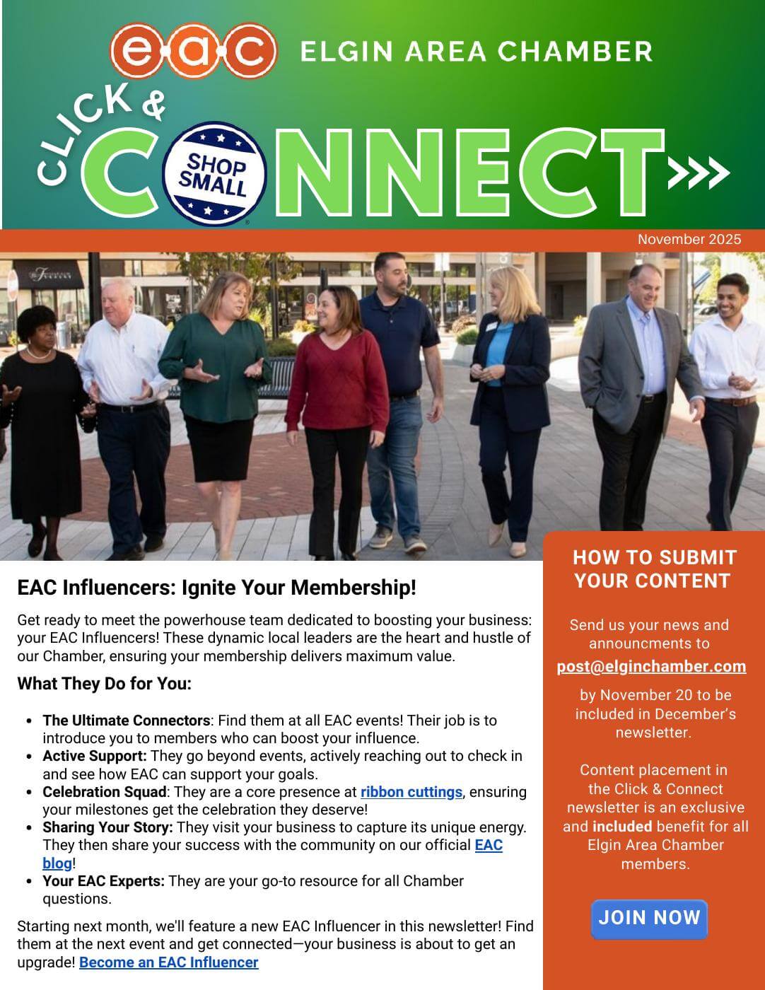 November Elgin Click & Connect Newsletter Cover Page
