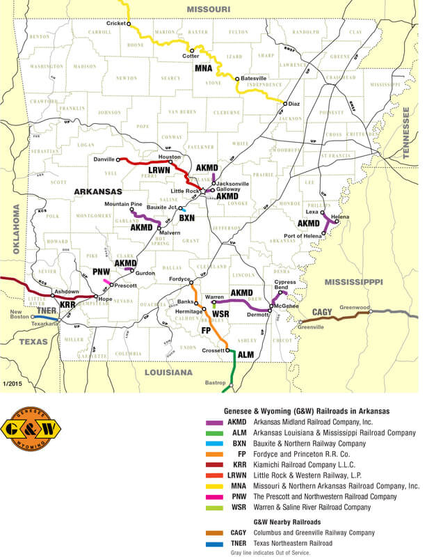 arkansas railway state map