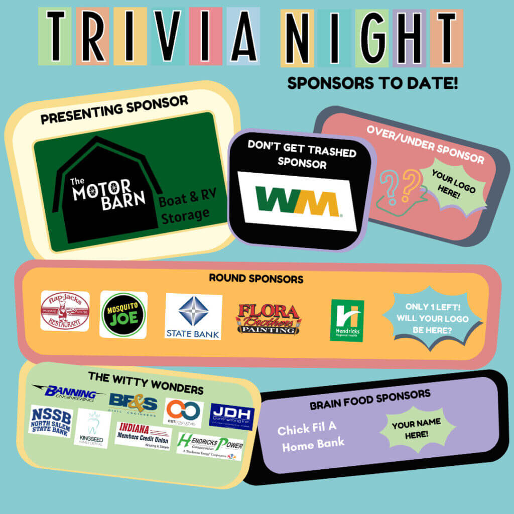 Trivia Night Sponsors to Date (Instagram Post)