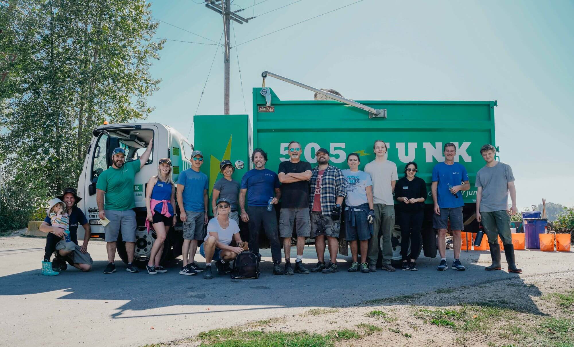 Some of the volunteers and organizers of the Shoreline Cleanup’s Nelson Road location. 
Photo Credit - Teresa Hao