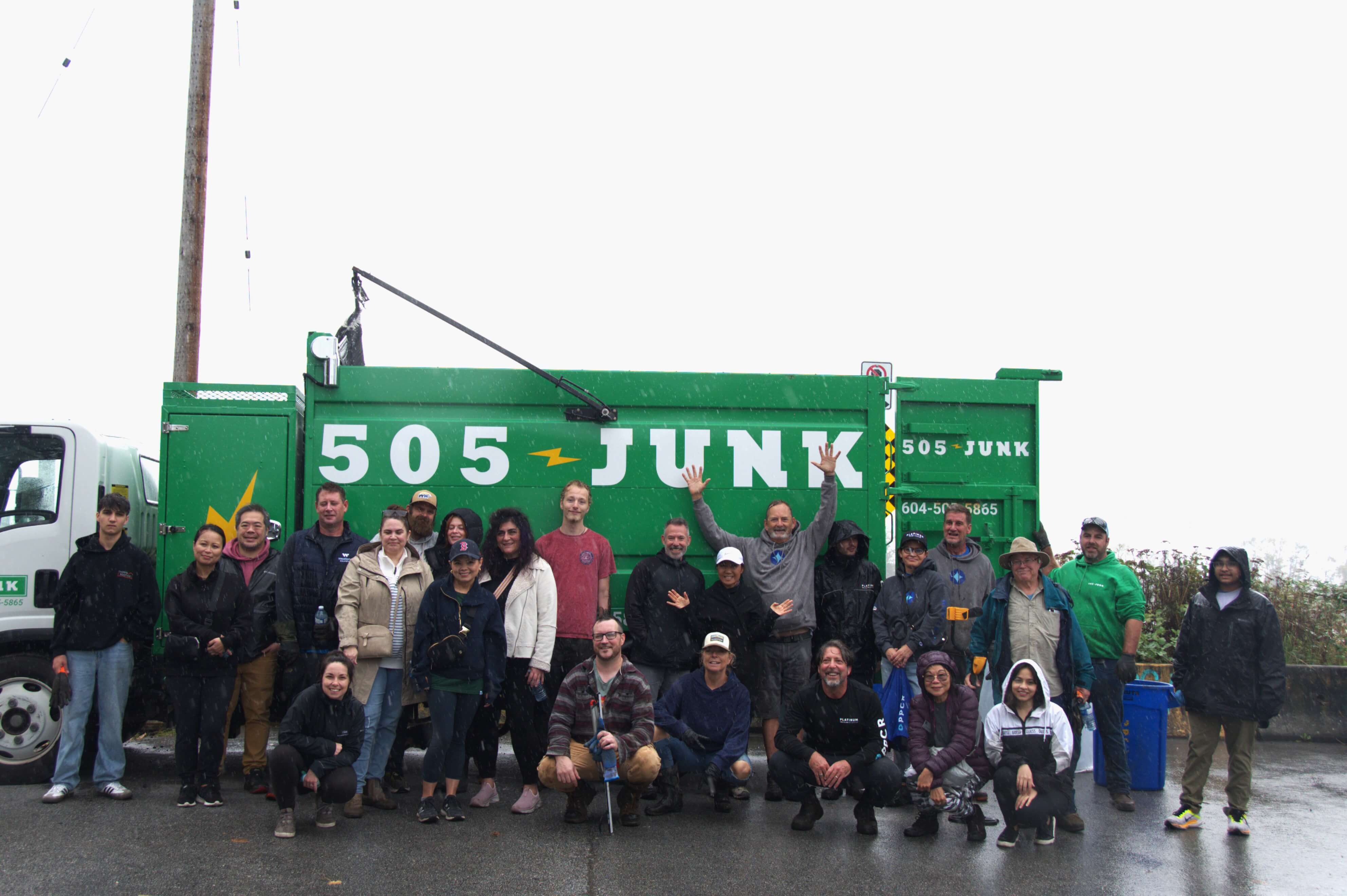 Some of the volunteers and organizers at the Shoreline Cleanup’s Nelson Road location. Photo Credit - Conor Madill