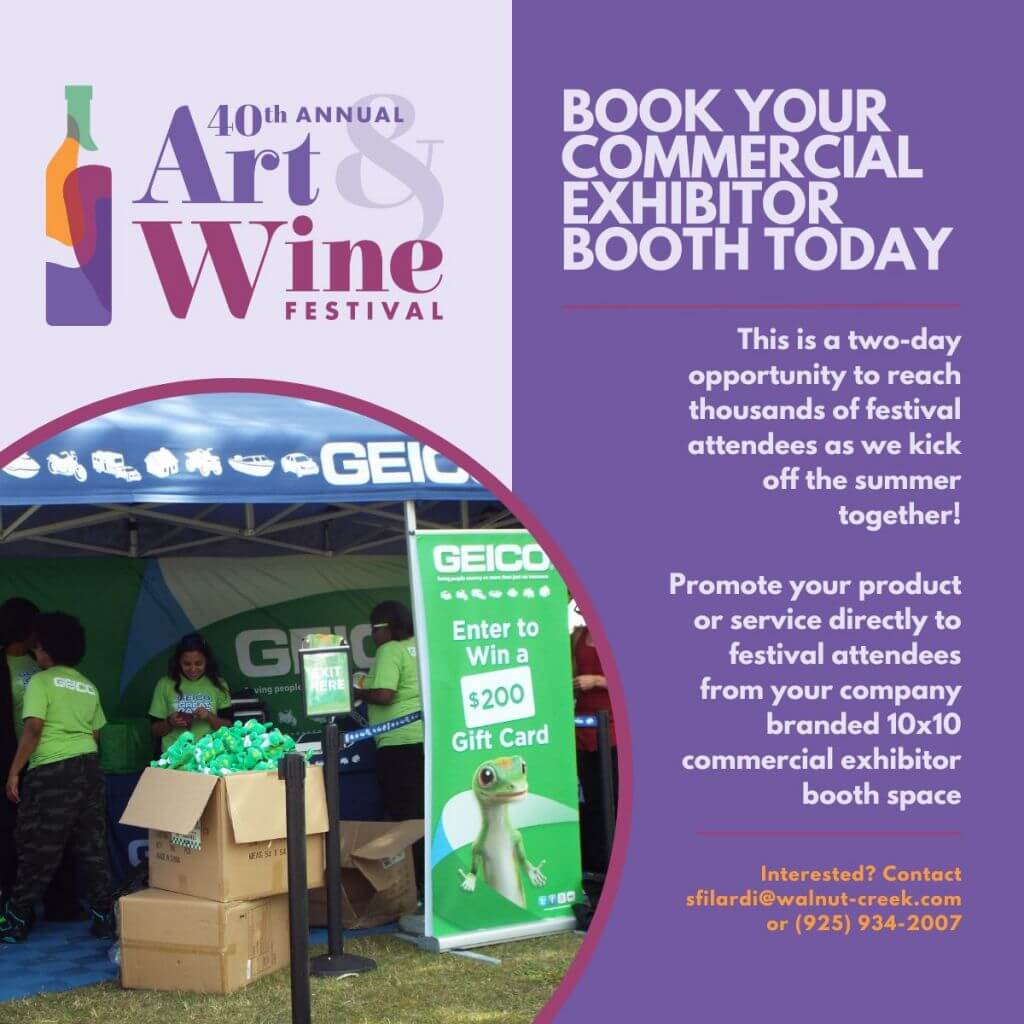 Infographic about commerical exhibitor booths at Art & Wine Festival