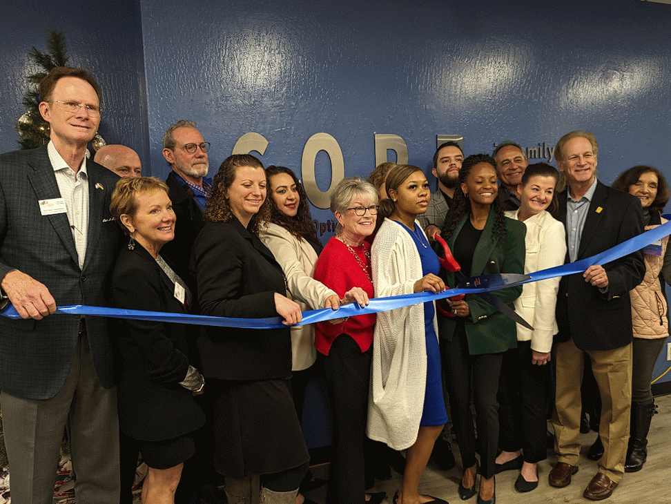 Group gathered for the ribbon cutting at C.O.P.E.