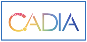 cadia pride logo with rainbow colors