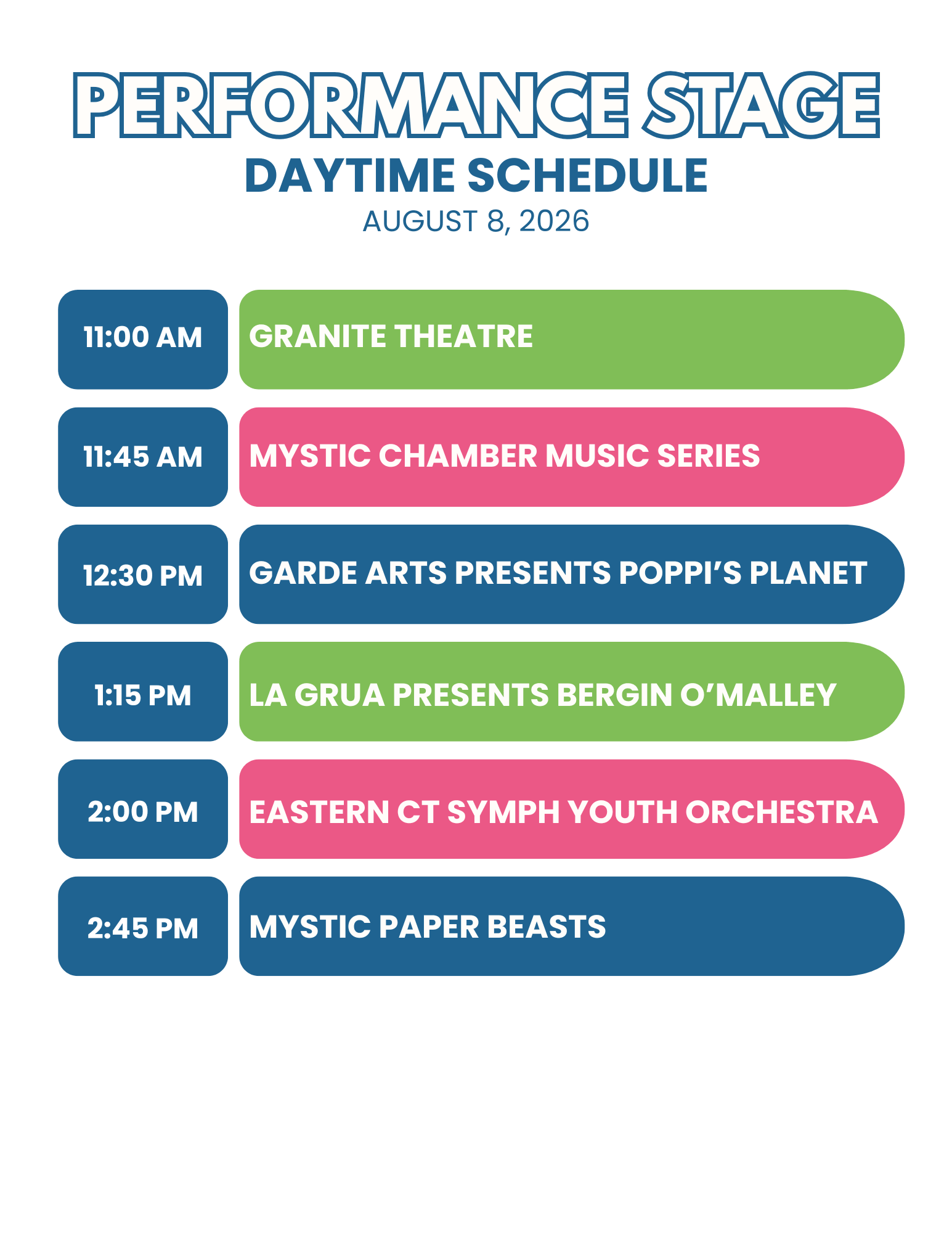 Daytime Schedule 2 Daytime Schedule 2