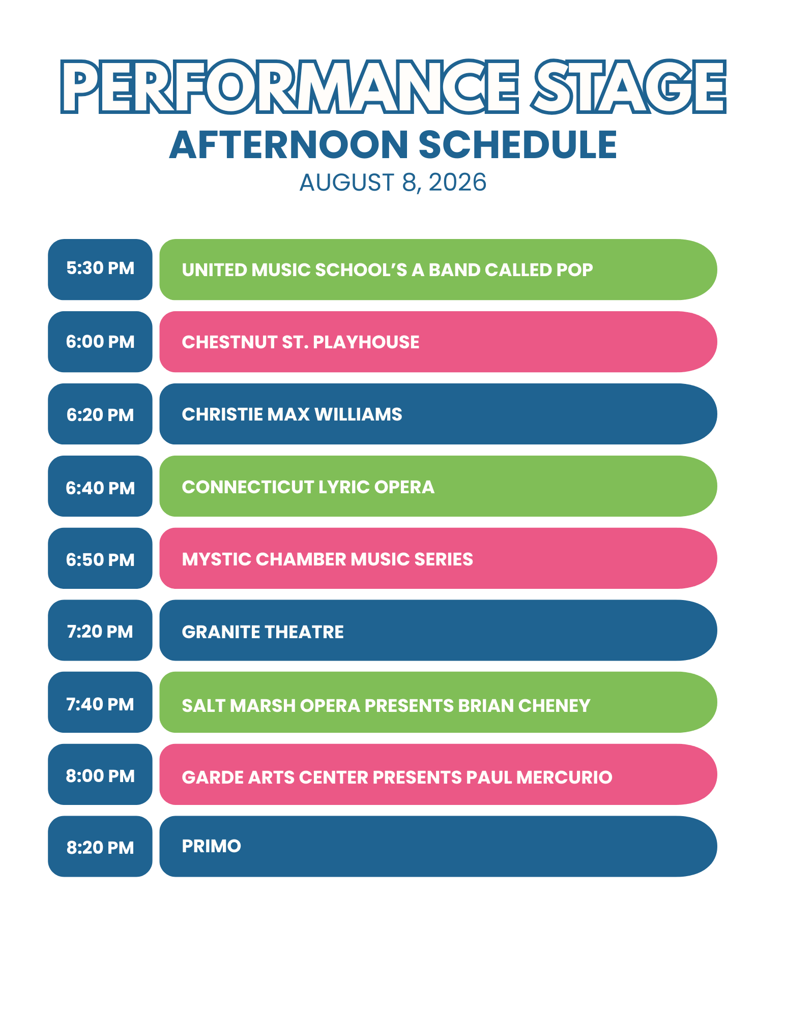 afternoon schedule 2 afternoon schedule 2