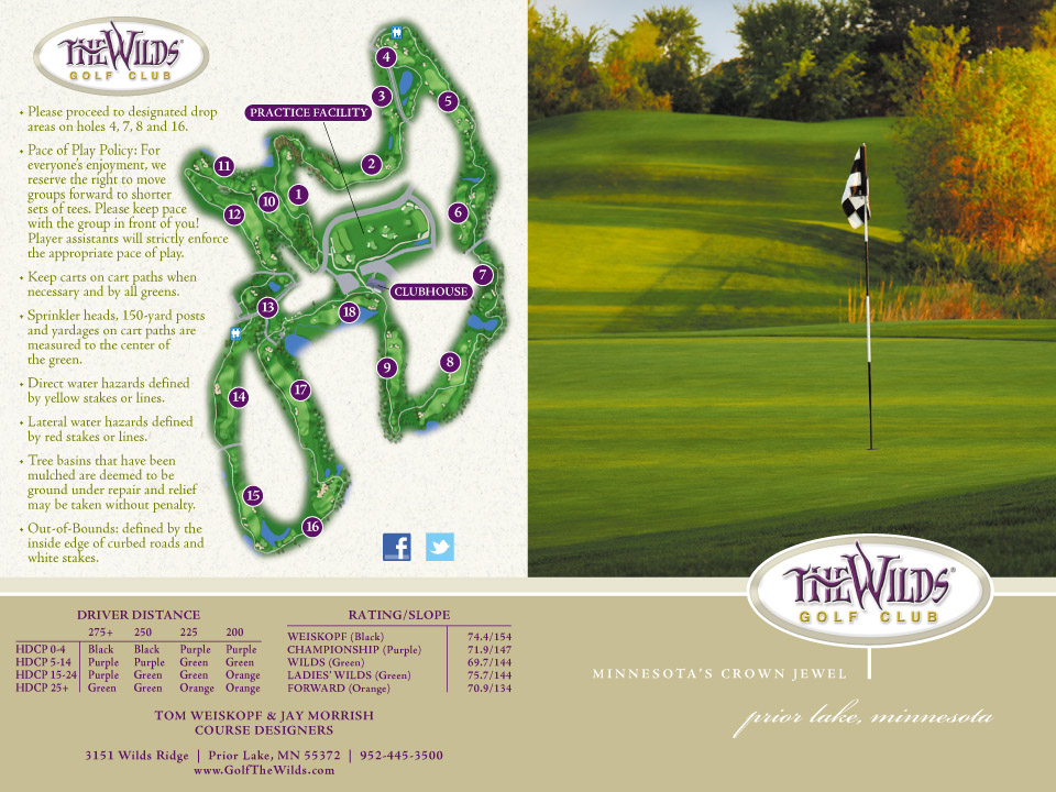 The Wilds Golf Club scorecard-cover