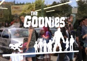 Goonies decal in window June2010