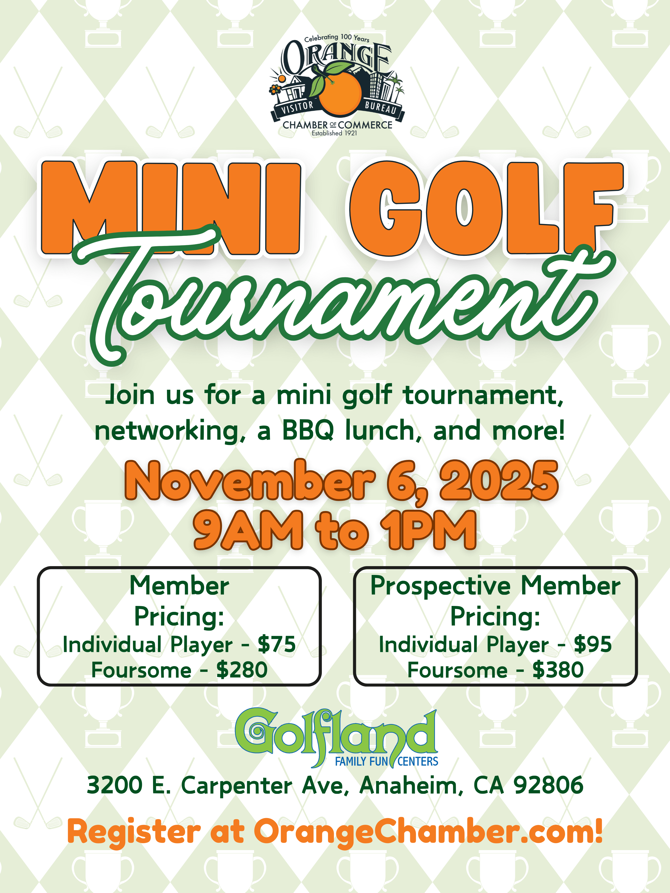 Mini golf tournament flyer
