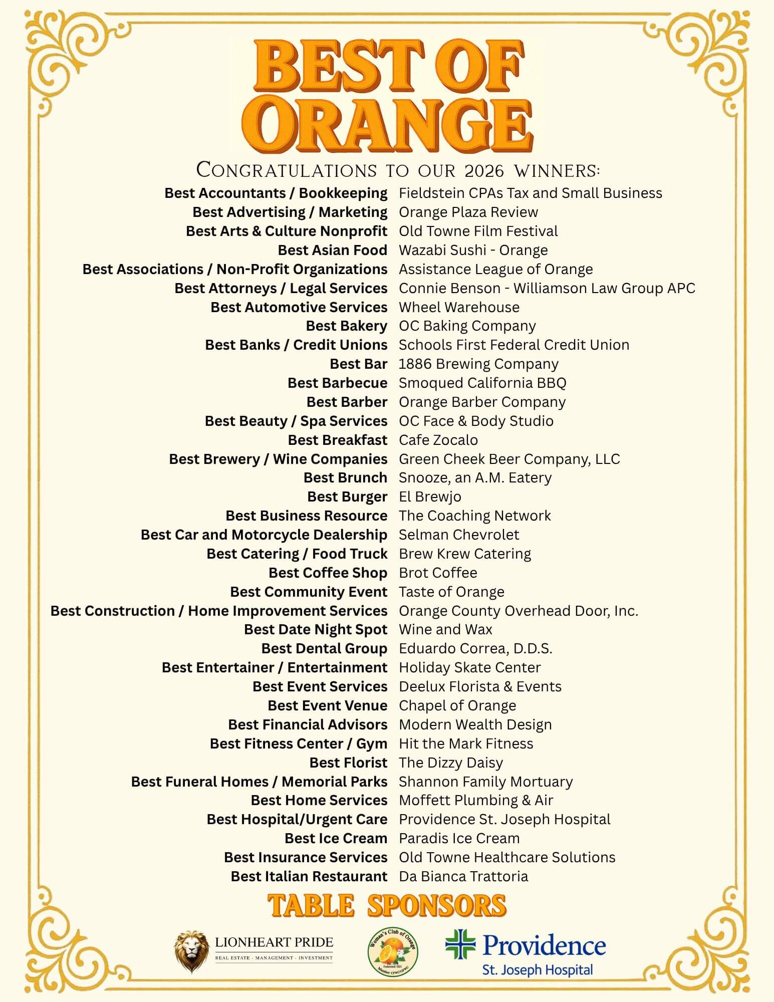 Best of Orange flyer