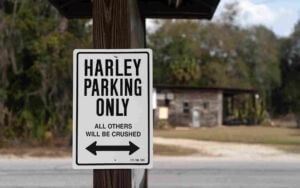 The Hideaway Bar_Harley Parking Only Sign_Pomona Park_Putnam County_Brandy Jo Hastings_Compressed